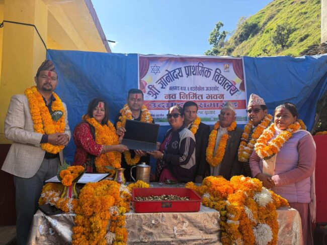 सापकोटाद्वारा जाजरकोटको विद्यालयलाई सहयोग
