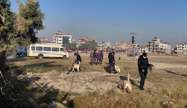 एमाले महाधिवेशन उद्घाटनस्थलमा कडा सुरक्षा, कुकुरसहित प्रहरी परिचालन